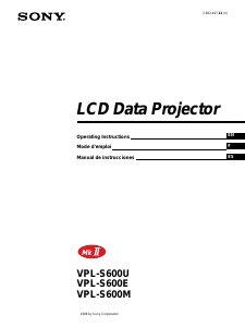 Manual de uso Sony VPL-S600M Proyector