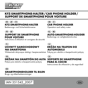 Návod Ultimate Speed IAN 351542 Držiak na telefón