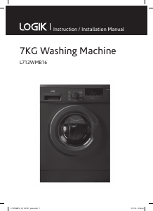 Manual Logik L712WMB16 Washing Machine