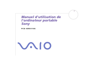 Mode d’emploi Sony Vaio PCG-GRX416G Ordinateur portable