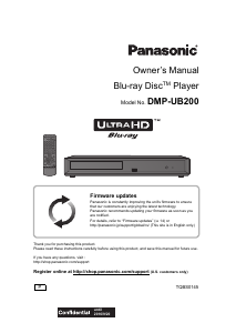 Bruksanvisning Panasonic DMP-UB200 Blu-ray spelare