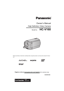 Bruksanvisning Panasonic HC-V160K Videokamera