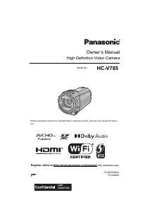 Manual Panasonic HC-V785K Camcorder