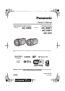 Bruksanvisning Panasonic HC-WXF1K Videokamera