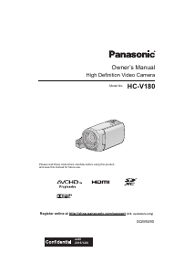 Bruksanvisning Panasonic HC-V180K Videokamera
