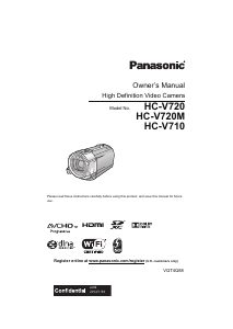 Manual Panasonic HC-V720K Camcorder