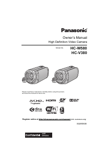 Bruksanvisning Panasonic HC-V380K Videokamera