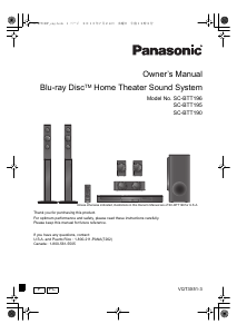 Manual Panasonic SC-BTT196 Home Theater System
