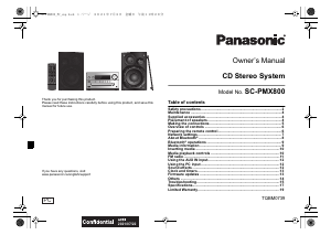 Bruksanvisning Panasonic SC-PMX800 Stereoanläggning