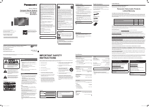 Bruksanvisning Panasonic SC-HC271 Stereoanläggning