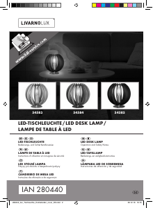 Manual LivarnoLux IAN 280440 Candeeiro