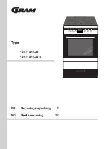 Brugsanvisning Gram 12KPI 630-42 Komfur