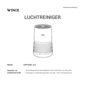 Handleiding Winix AAPU500-JLE Luchtreiniger