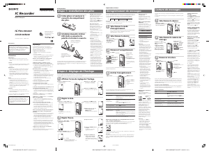 Mode d’emploi Sony ICD-B200 Enregistreur numérique