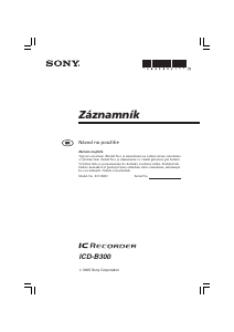Návod Sony ICD-B300 Záznamník zvuku
