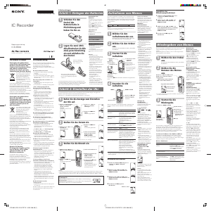 Bedienungsanleitung Sony ICD-B600 Diktiergerät