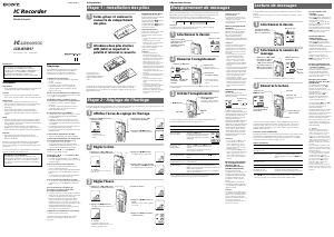 Mode d’emploi Sony ICD-B7 Enregistreur numérique