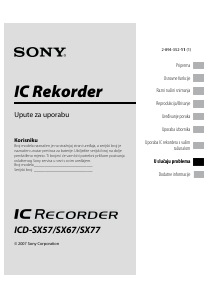 Priručnik Sony ICD-SX57 Audiosnimač