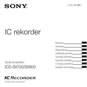 Priručnik Sony ICD-SX800 Audiosnimač