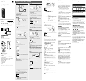Mode d’emploi Sony ICD-UX570 Enregistreur numérique