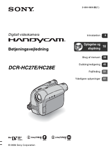 Brugsanvisning Sony DCR-HC27E Videokamera