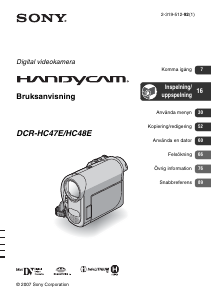 Bruksanvisning Sony DCR-HC47E Videokamera
