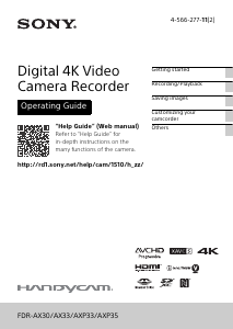 Handleiding Sony FDR-AXP33 Camcorder