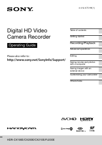 Manual Sony HDR-CX190E Camcorder