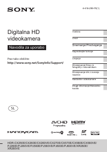 Priročnik Sony HDR-CX250E Prenosna kamera