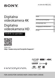 Priročnik Sony HDR-CX900E Prenosna kamera