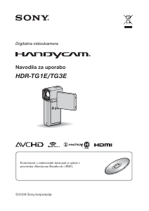 Priročnik Sony HDR-TG3E Prenosna kamera