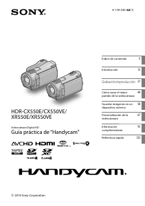 Manual de uso Sony HDR-XR550E Videocámara