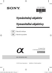 Manuál Sony SEL1855 Objektiv
