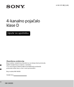 Priručnik Sony XM-S400D Pojačalo za automobil