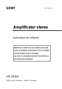Manual Sony XM-ZR602 Amplificator auto