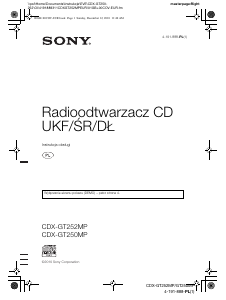 Instrukcja Sony CDX-GT252MP Radio samochodowe
