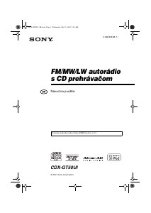 Návod Sony CDX-GT50UI Autorádio