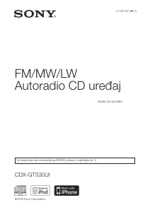 Priručnik Sony CDX-GT530UI Radioprijamnik za automobil