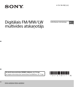 Rokasgrāmata Sony DSX-A200UI Automašīnas radio iekārta