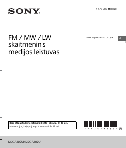 Vadovas Sony DSX-A202UI Automobilio radijo imtuvas
