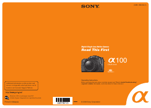Manual Sony Alpha DSLR-A100W Digital Camera