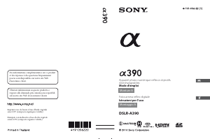 Manuale Sony Alpha DSLR-A390 Fotocamera digitale