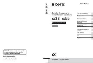 Návod Sony Alpha SLT-A33Y Digitálna kamera