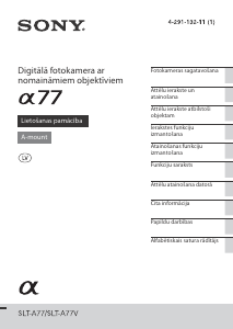 Rokasgrāmata Sony Alpha SLT-A77VQ Digitālā kamera