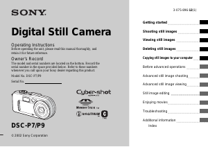 Manual Sony Cyber-shot DSC-P7 Digital Camera