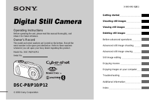 Manual Sony Cyber-shot DSC-P8 Digital Camera