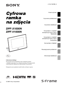 Instrukcja Sony DPF-V1000N Ramka cyfrowa