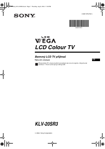Manuál Sony Wega KLV-20SR3 LCD televize
