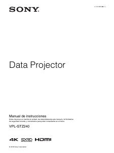 Manual de uso Sony VPL-GTZ240 Proyector