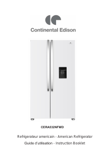 Mode d’emploi Continental Edison CERA532NFWD Réfrigérateur combiné